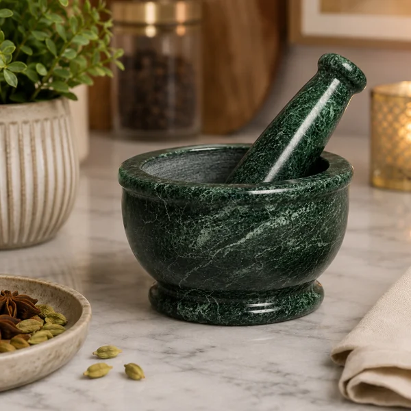 Handcrafted Marble Mortar and Pestle 4″ Handcrafted Marble Mortar and Pestle 4″
