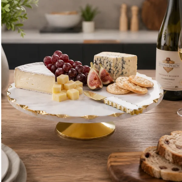 Marble Cake Stand With Metal Base Cheese Knife 10 Inches Marble Cake Stand With Metal Base Cheese Knife 10 Inches