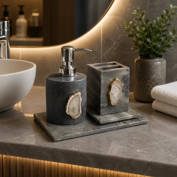 Grey Marble Bathroom Soap Dispenser Grey Marble Bathroom Soap Dispenser