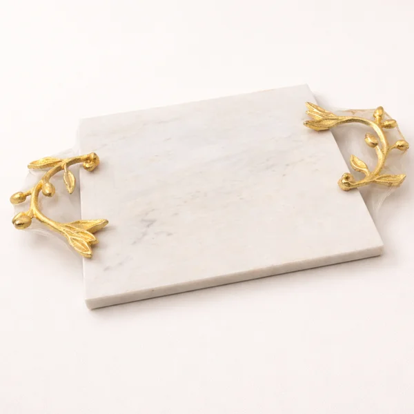 Marble-serving-tray-1 Marble Serving Tray with Gold Metal Handles