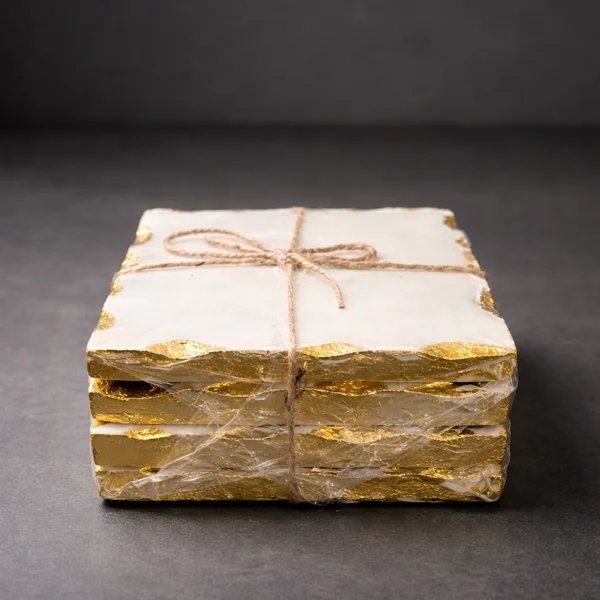 coaster Marble Coasters with Gold Foil Edges