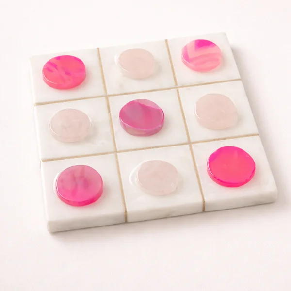 colour-games-pink Luxury Marble Tic Tac Toe Set