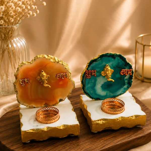 Marble and Agate Tealight Candle Holders-5 Marble and Agate Tealight Candle Holders-1