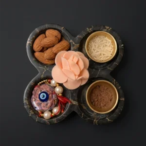 Handcrafted Marble Pooja Thali Set